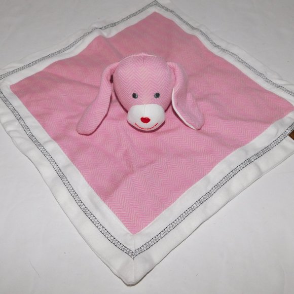 Juddlies Pink Bunny Rabbit Dog Organic Security Blanket Baby Lovey Nunu Soother - Picture 1 of 5